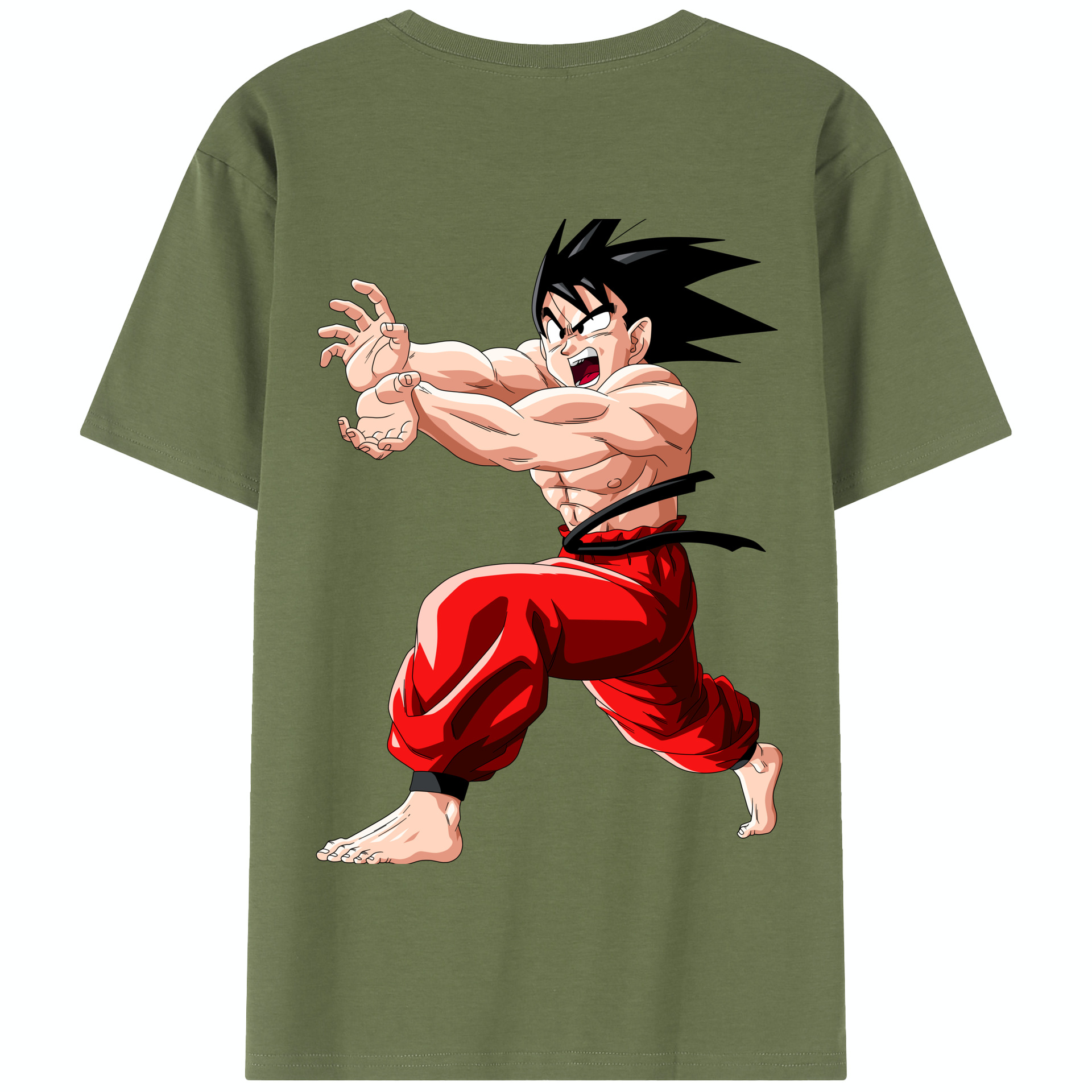 （画像用） ドラゴンボール 孫悟空（そん ごくう）Son Goku カカロット DRAGON BALL Kakarotto 綿100％半袖Tシャツ（背面プリント）